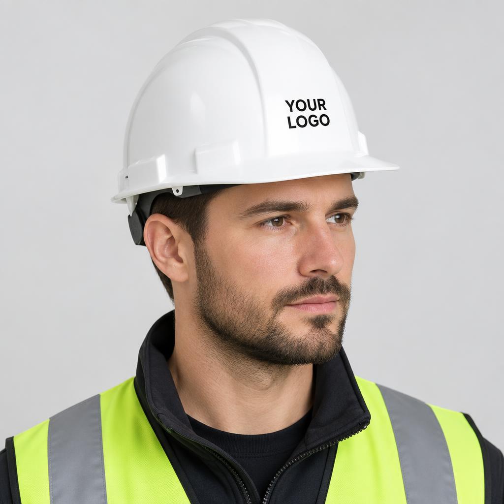 Schutzhelm bedrucken, Arbeitskleidung